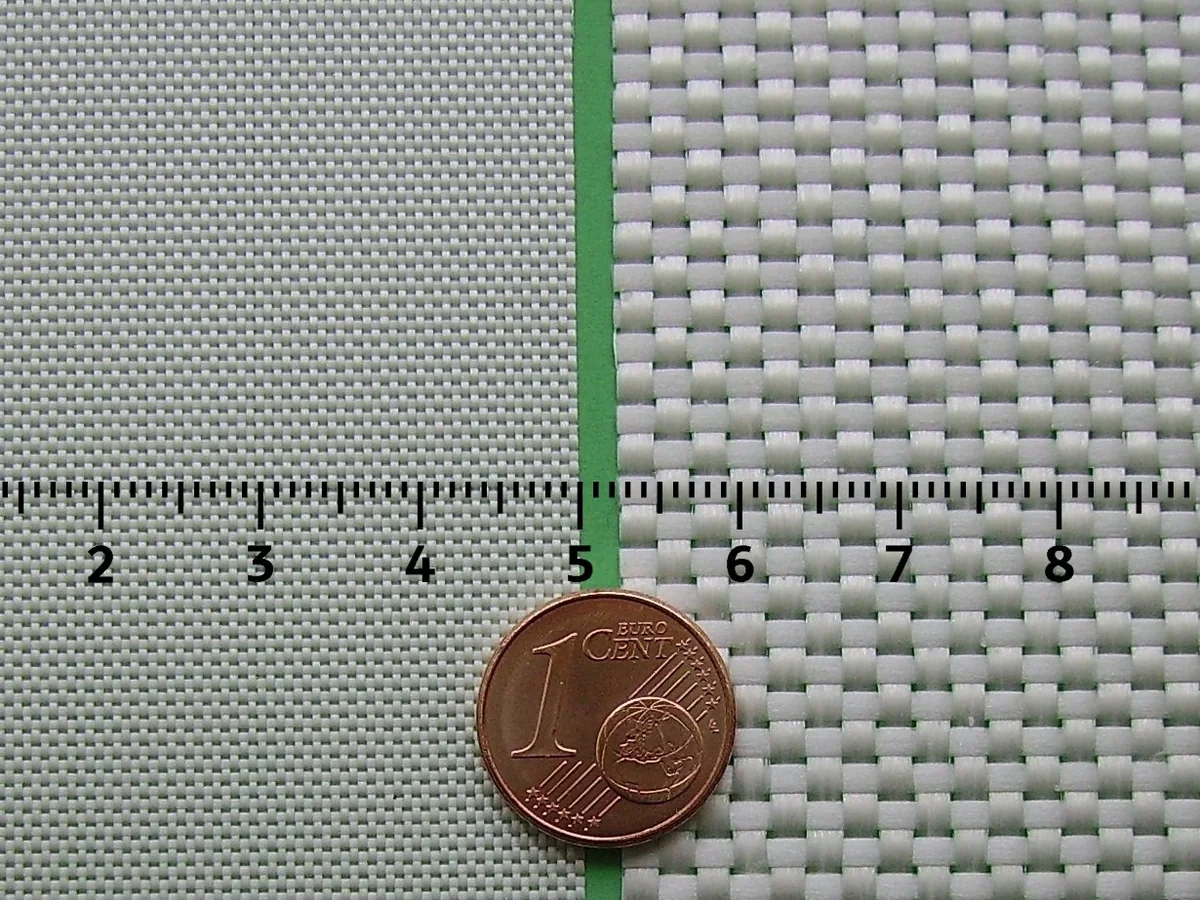Woven fiberglass fabric structure coated with PTFE fluoropolymer